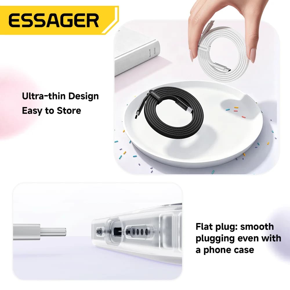 สายชาร์จเร็ว USB-C to USB-C PD 100W แบบบาง