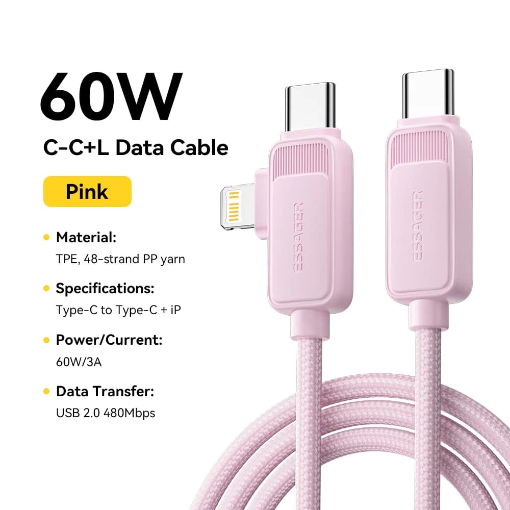 2-in-1 60W USB-C to Lightning Fast Charging Cable