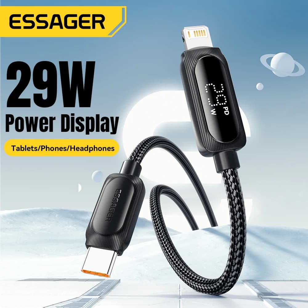 สาย USB-C to Lightning 29W พร้อมหน้าจอแสดงผลดิจิทัล