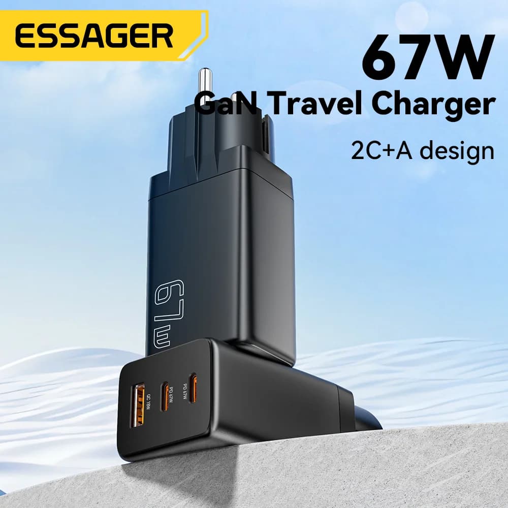 อะแดปเตอร์ GaN USB Type-C มีหัวปลั๊ก EU/KR