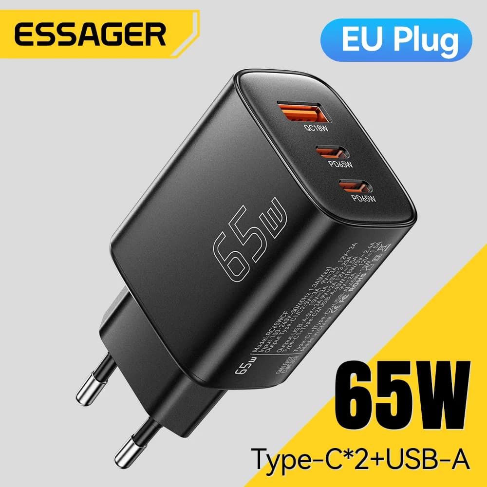 หัวชาร์จ USB-C GaN 65W รองรับ Quick Charge 4.0