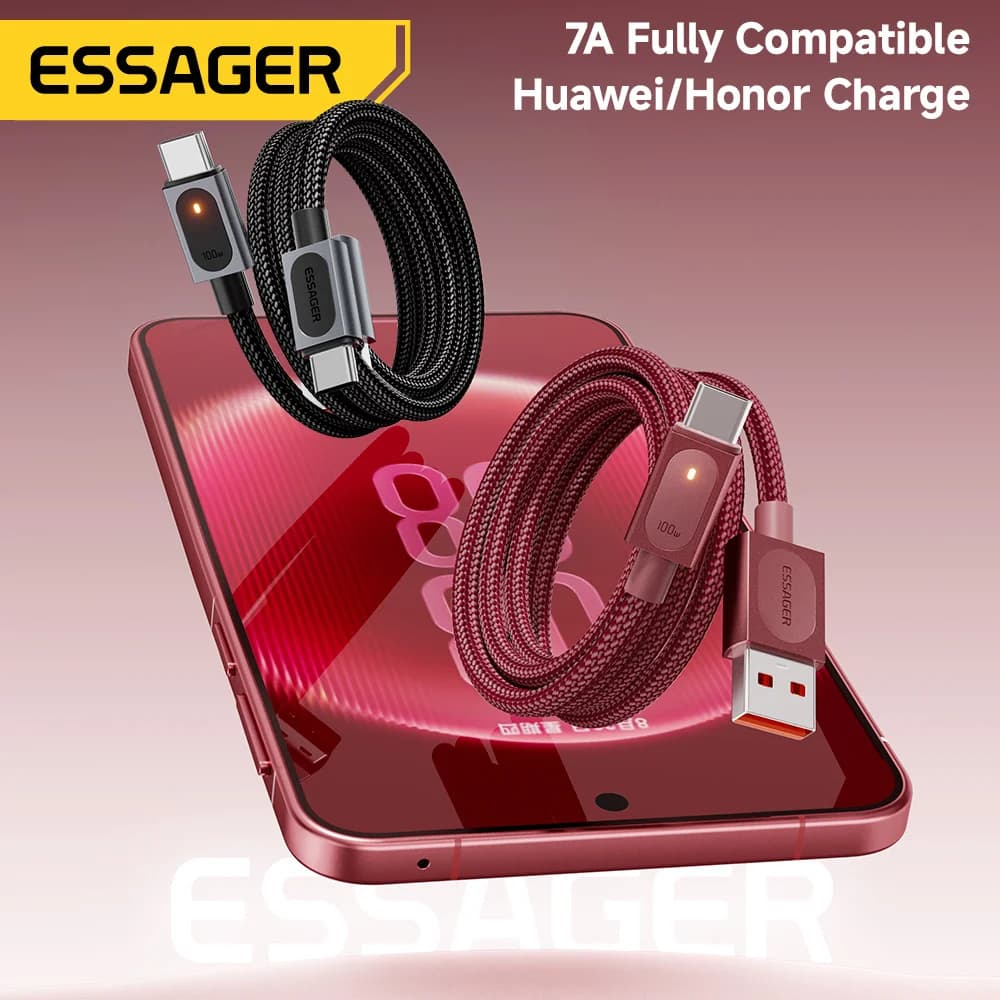 สายชาร์จเร็วและถ่ายโอนข้อมูล USB-A to USB-C 7A 100W