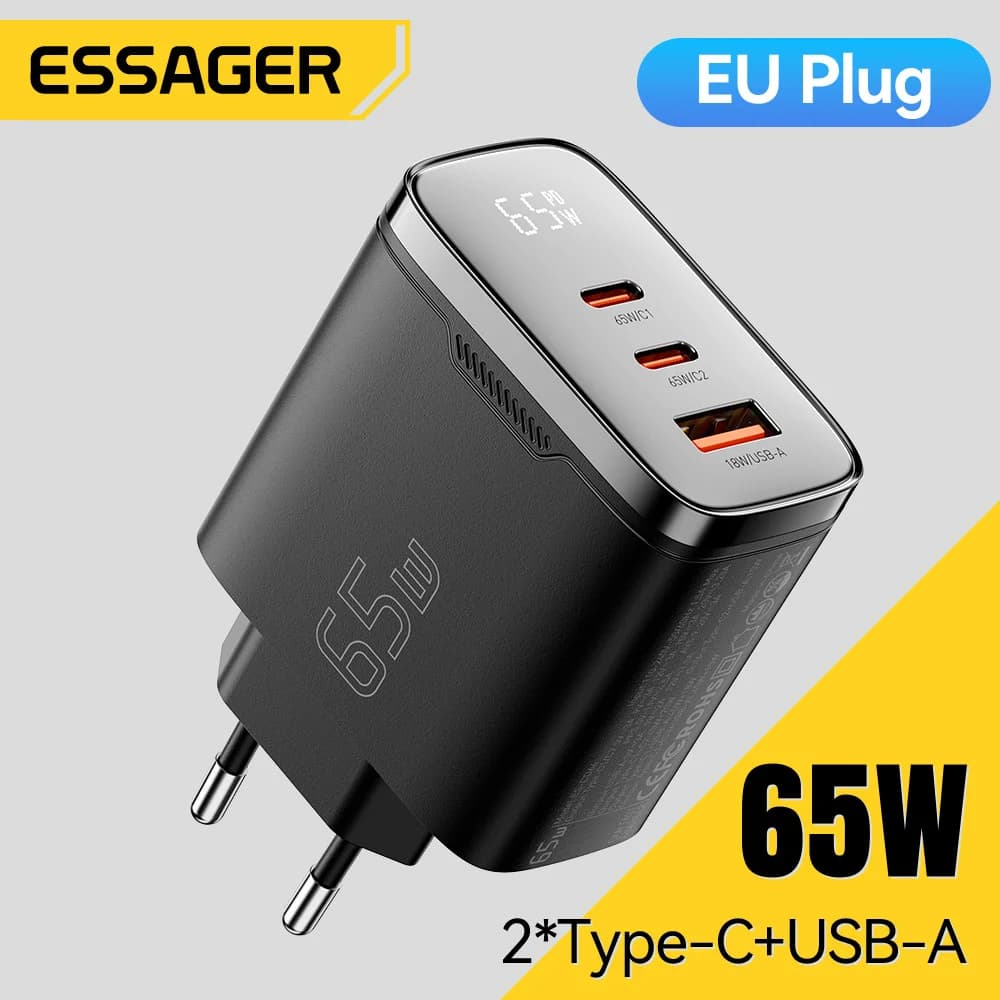 หัวชาร์จ USB-C GaN 65W พร้อมจอแสดงผลดิจิทัล
