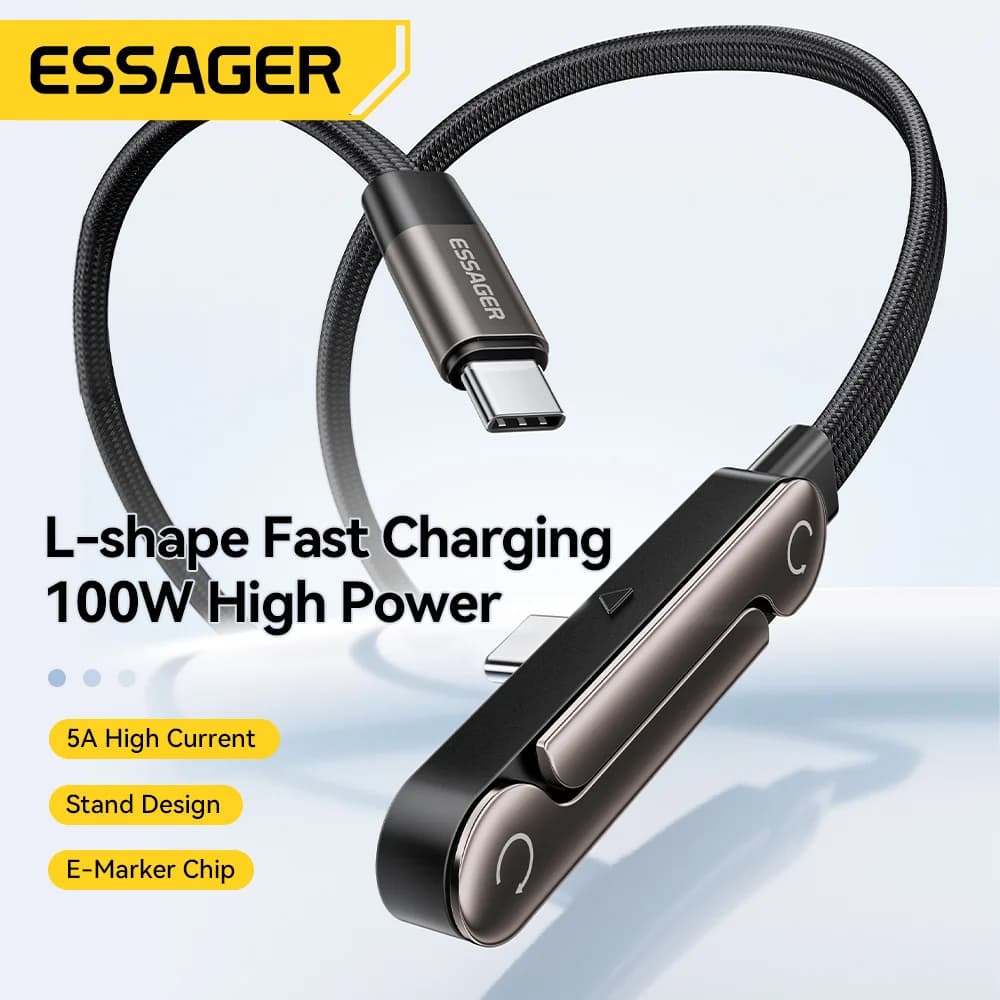 สาย USB Type-C พับได้ พร้อมขาตั้งโทรศัพท์ 100W