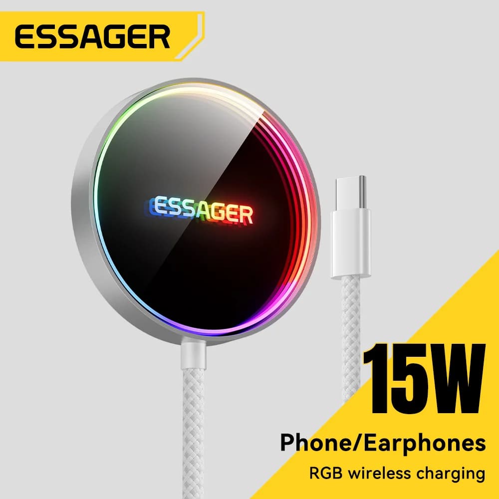 แท่นชาร์จไร้สายแม่เหล็ก RGB 15W สำหรับ iPhone