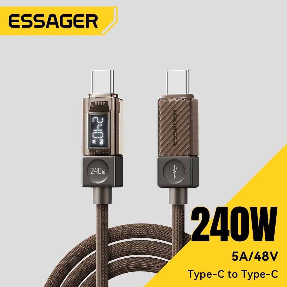 สาย USB-C 240W มีจอ LED และรองรับ PD 3.1 100W