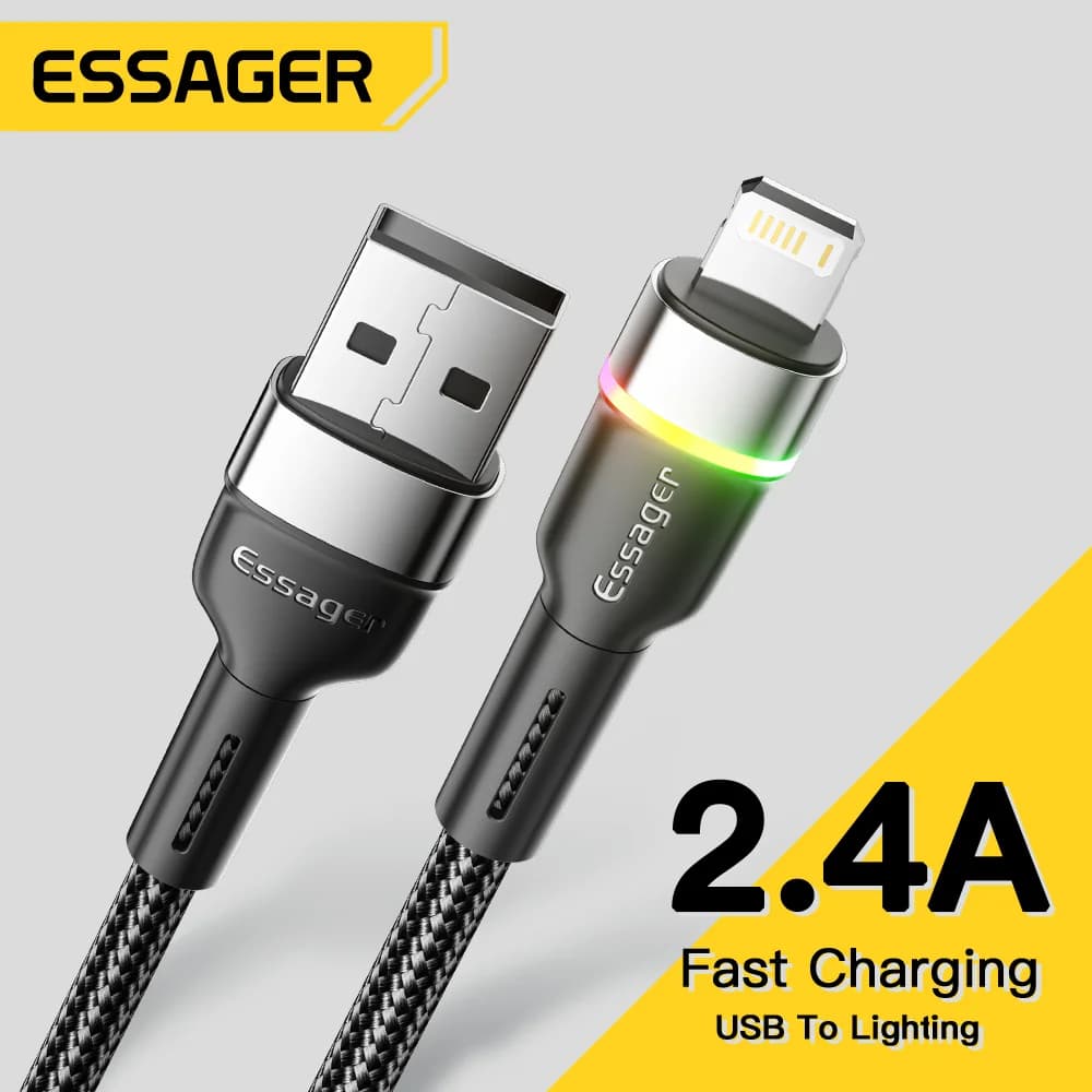 สาย USB LED ชาร์จเร็วและส่งข้อมูล สำหรับ iPhone