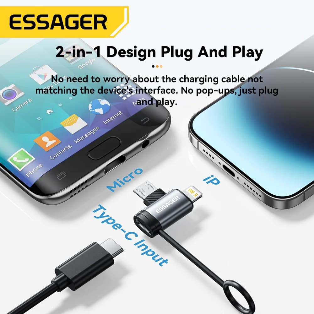 อะแดปเตอร์แปลงสัญญาณ Lightning และ Micro USB แบบ 2-in-1