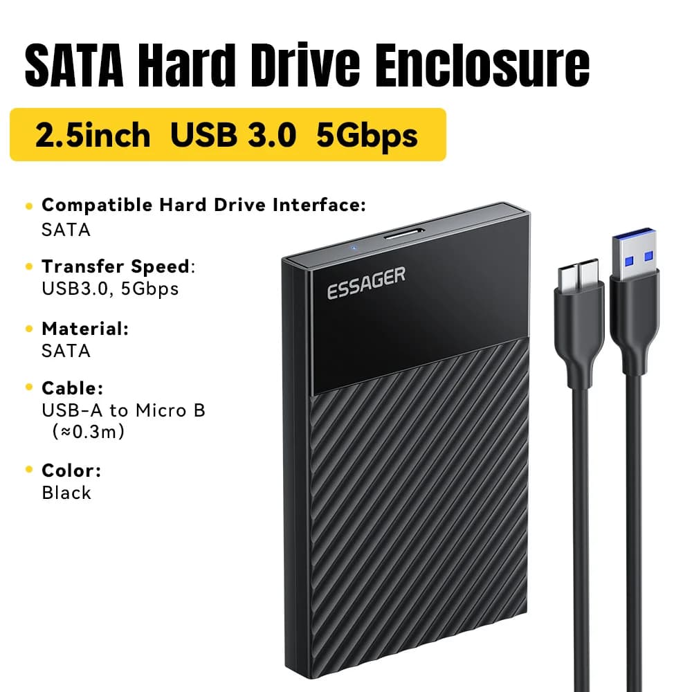 กล่องใส่ SSD/HDD SATA ขนาด 2.5 นิ้ว พอร์ต USB 3.0