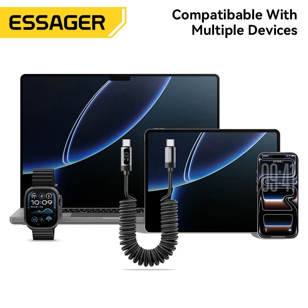 สายรถยนต์ Spring USB-C to USB-C 100W