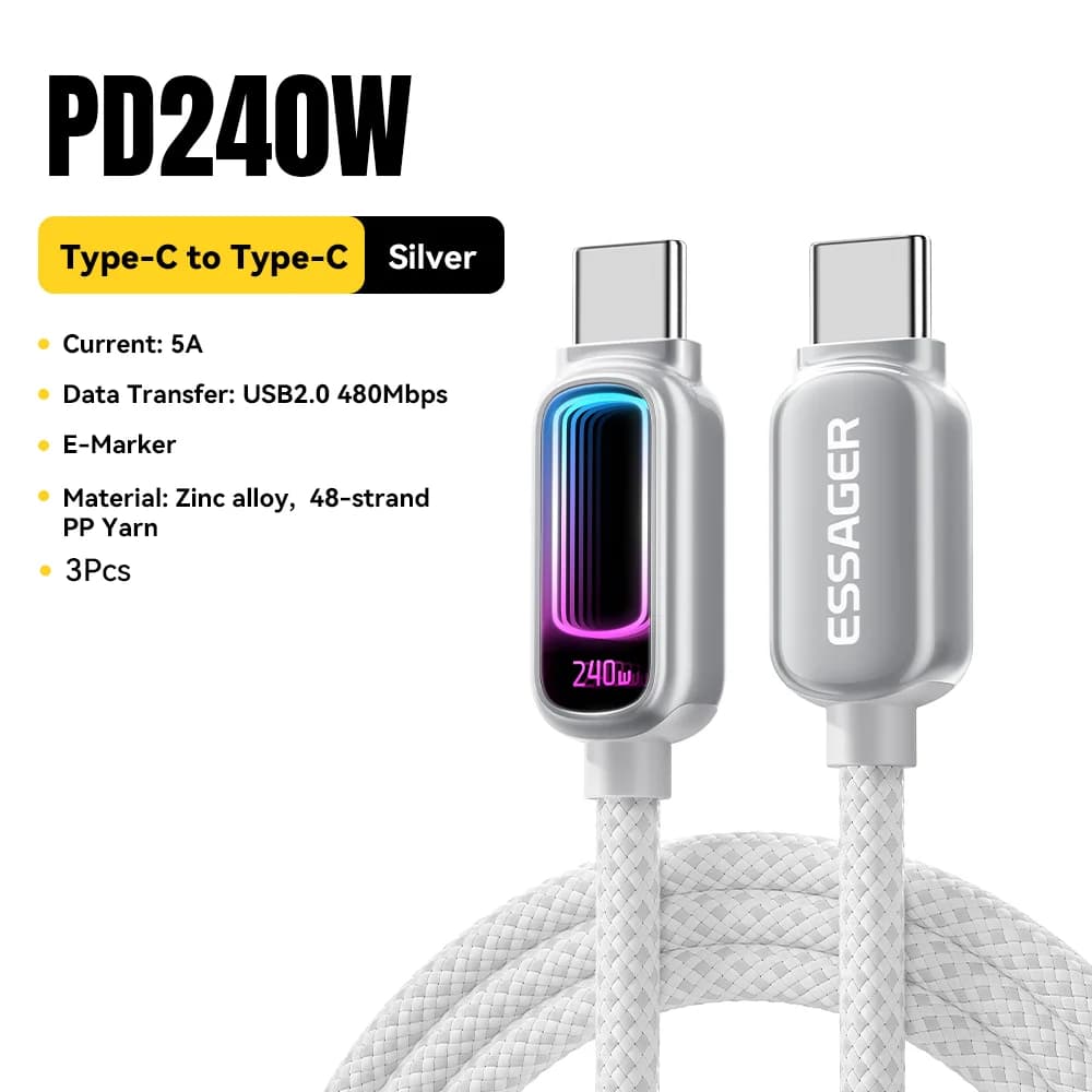 สาย USB-C to USB-C PD 3.1 กำลังไฟ 240W พร้อมชิป E-Marker