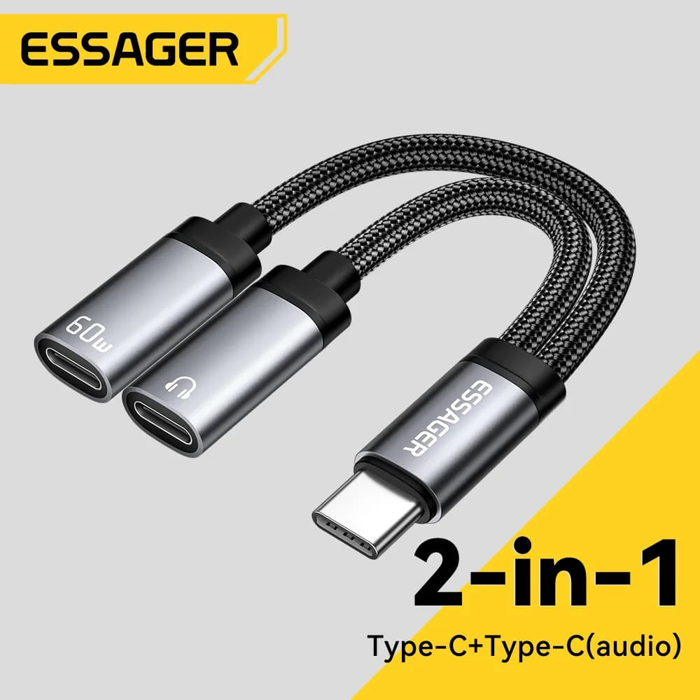 หัวแปลง USB-C เป็น 3.5mm และชาร์จ PD แบบ 2-in-1