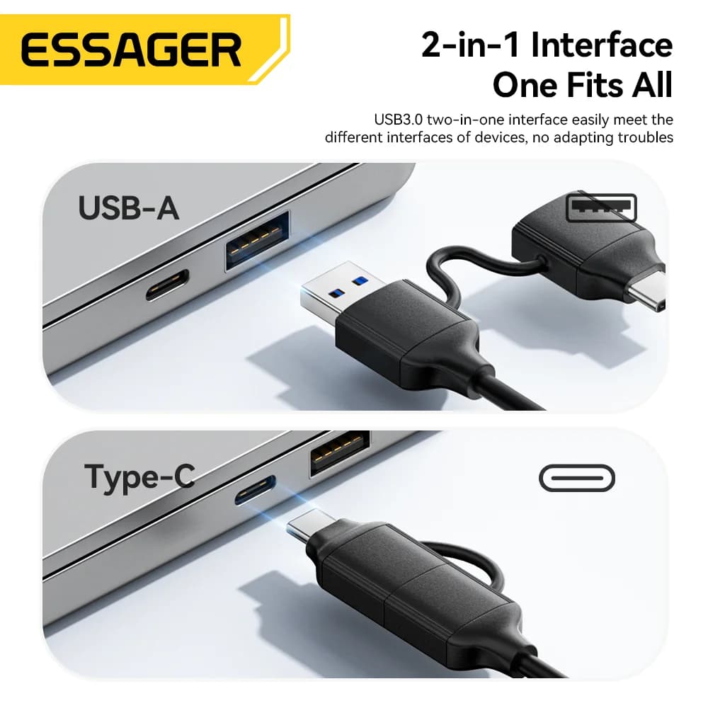 อะแดปเตอร์ SATA to USB 3.0/Type-C 2-in-1, สำหรับไดรฟ์ 2.5"