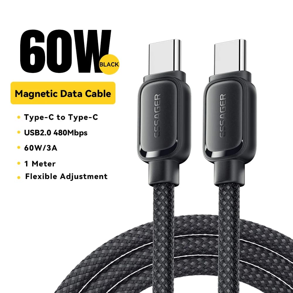 สาย USB-C to USB-C แบบม้วนเก็บได้ พร้อมแม่เหล็ก 100W