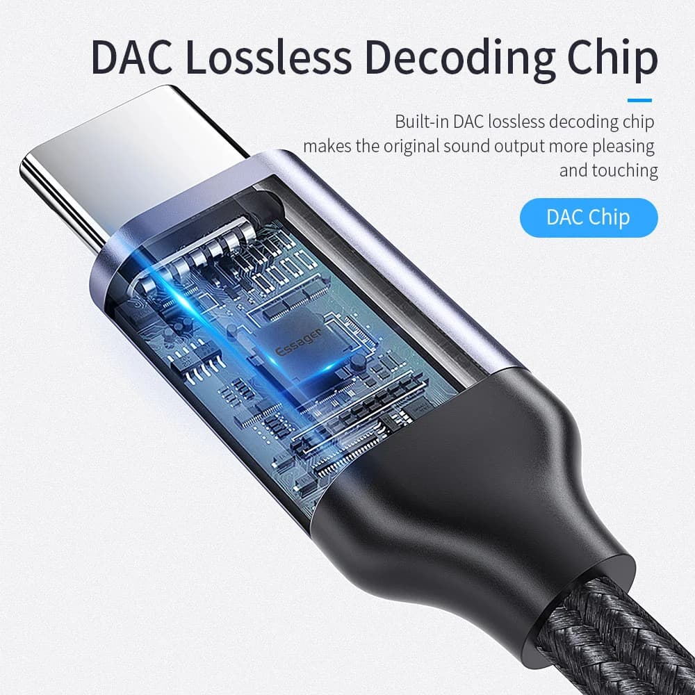 อะแดปเตอร์เสียง USB-C เป็นช่องหูฟัง 3.5mm