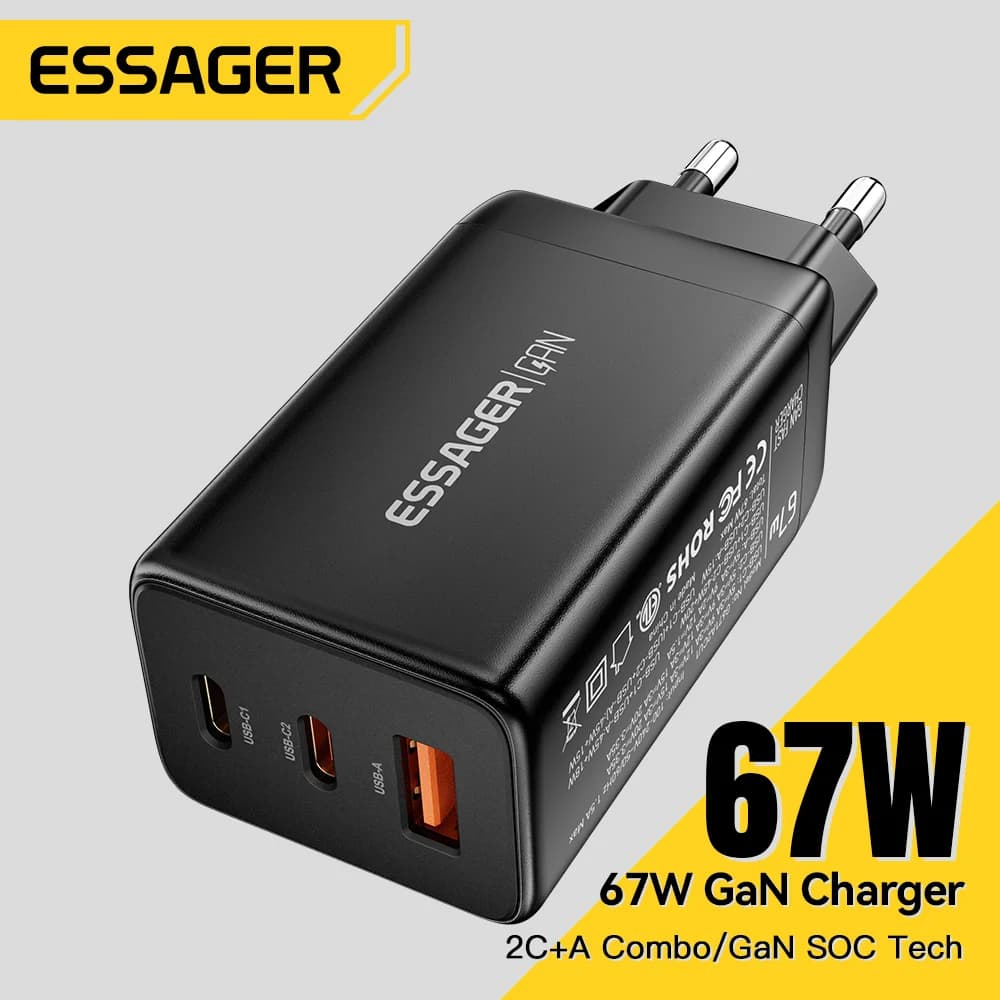 อะแดปเตอร์ชาร์จเร็ว GaN USB Type-C 67W รองรับ PPS