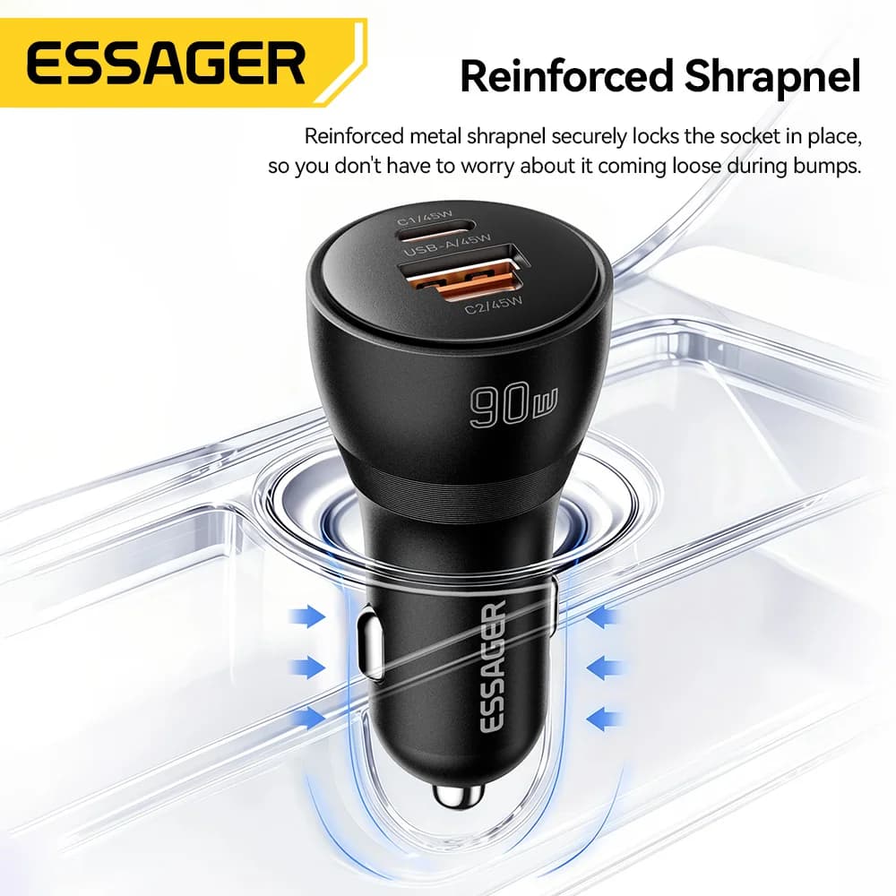 ที่ชาร์จรถยนต์ USB Type-C PD 90W ชาร์จเร็ว