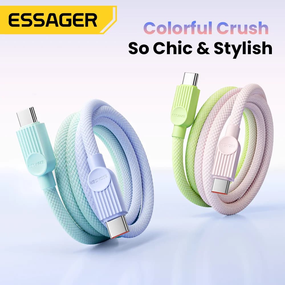สายชาร์จเร็ว USB-C to USB-C สีพาสเทล กำลังไฟ 60W