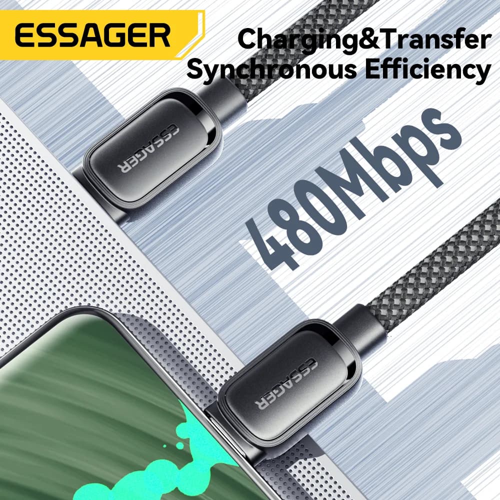 สาย USB-C to USB-C แบบม้วนเก็บได้ พร้อมแม่เหล็ก 100W