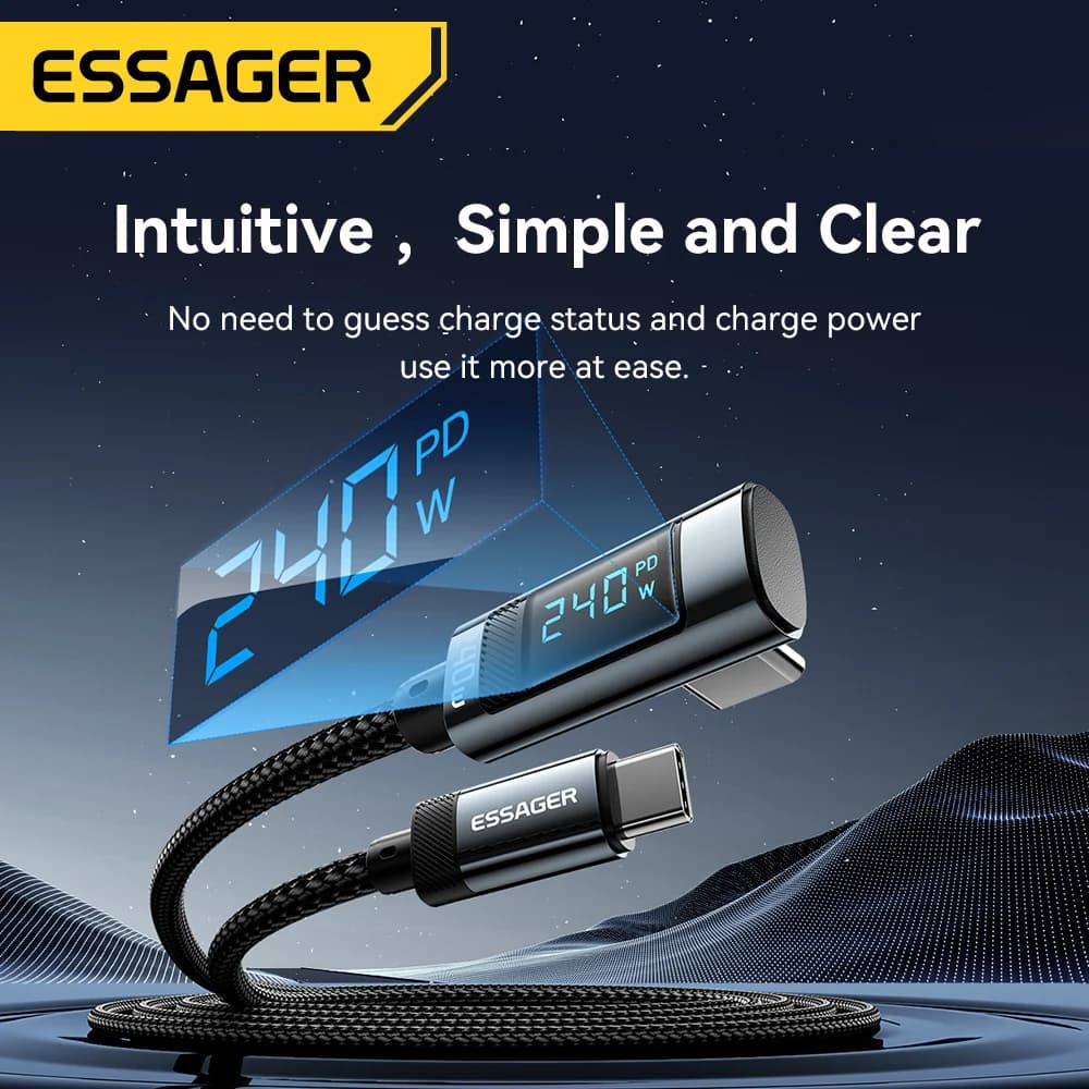 สาย USB-C to USB-C มุม 90 องศา 240W