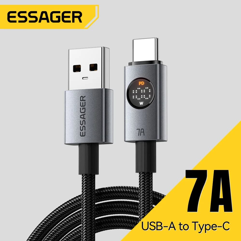 สาย USB-C 7A 100W พร้อมจอแสดงผลดิจิทัล
