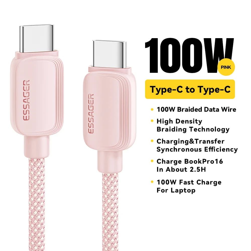 สาย USB-C to USB-C 100W, 5A PD ชาร์จเร็ว