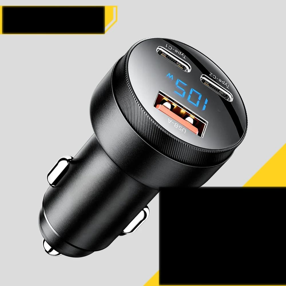ที่ชาร์จรถยนต์ USB 105W QC4.0 PD ชาร์จเร็ว