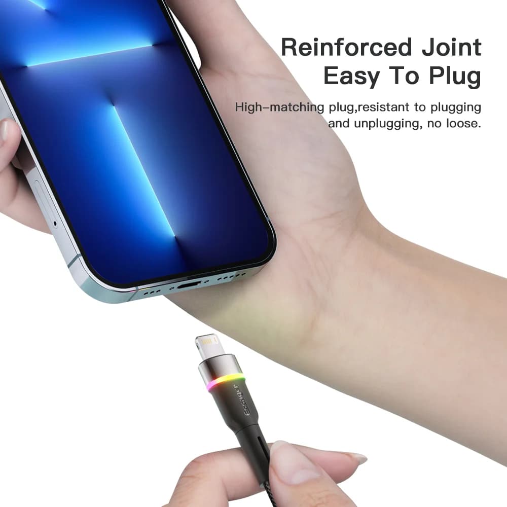 สาย USB LED ชาร์จเร็วและส่งข้อมูล สำหรับ iPhone