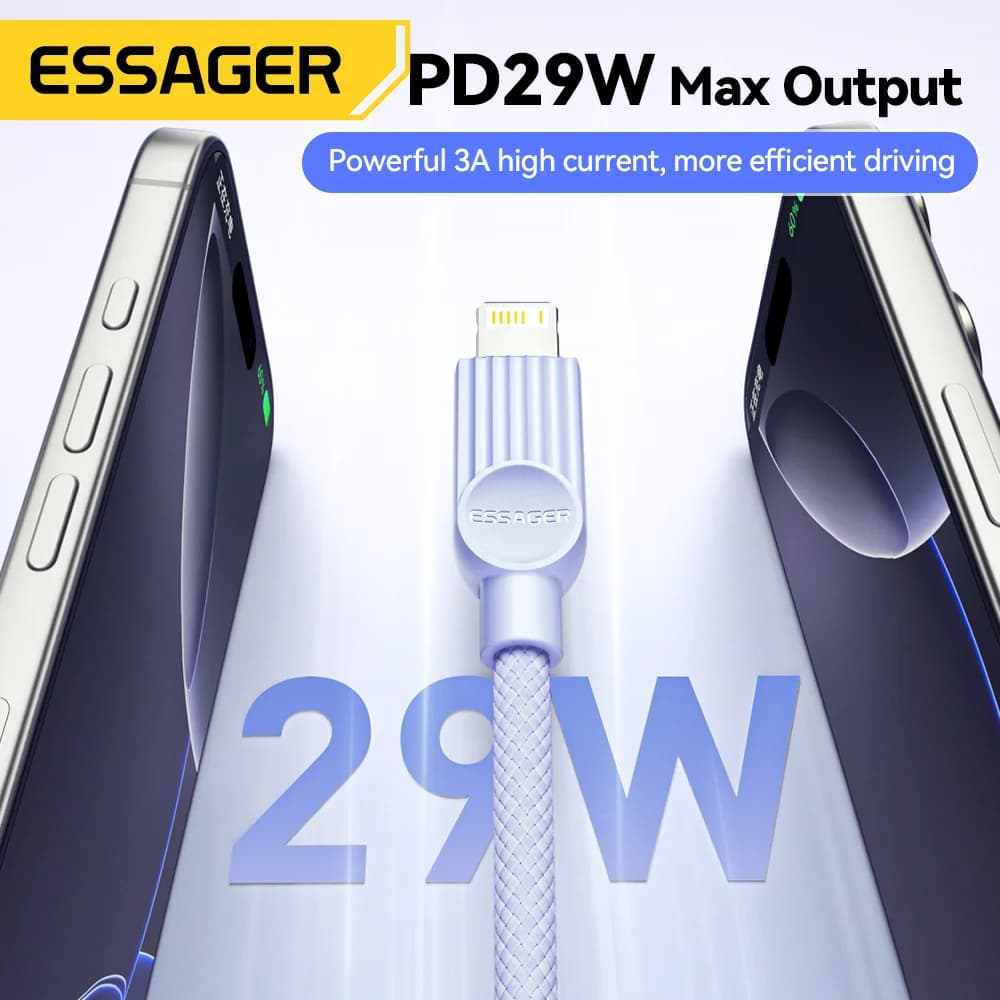 สายชาร์จเร็ว USB-C to Lightning สีสันสดใส