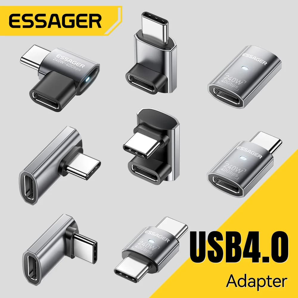 อะแดปเตอร์ OTG ข้อมูล USB4.0 240W มุม 90 องศา รองรับ 8K