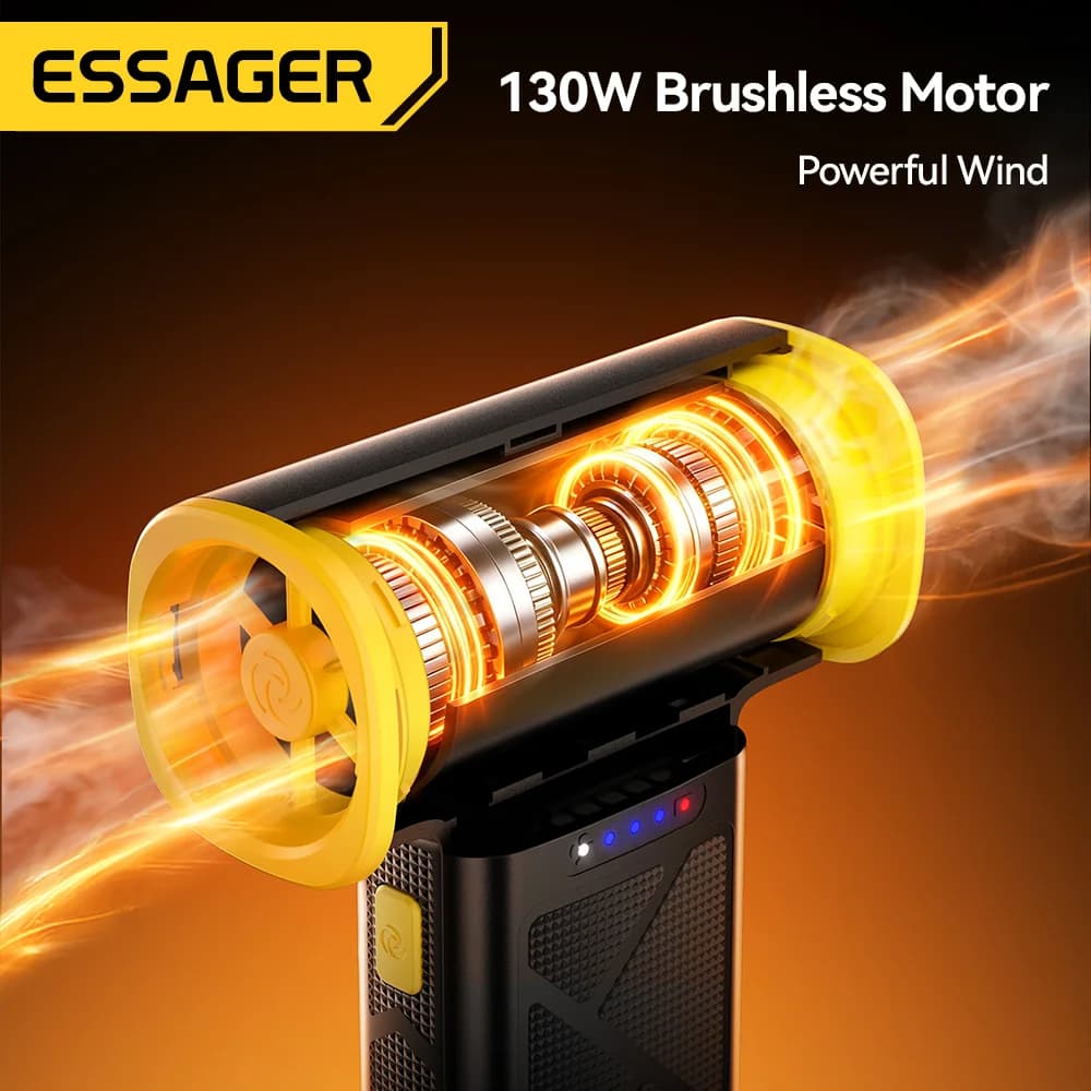 เครื่องเป่าลมฝุ่นแรงดันสูงแบบพกพา 130W พร้อมแบตเตอรี่