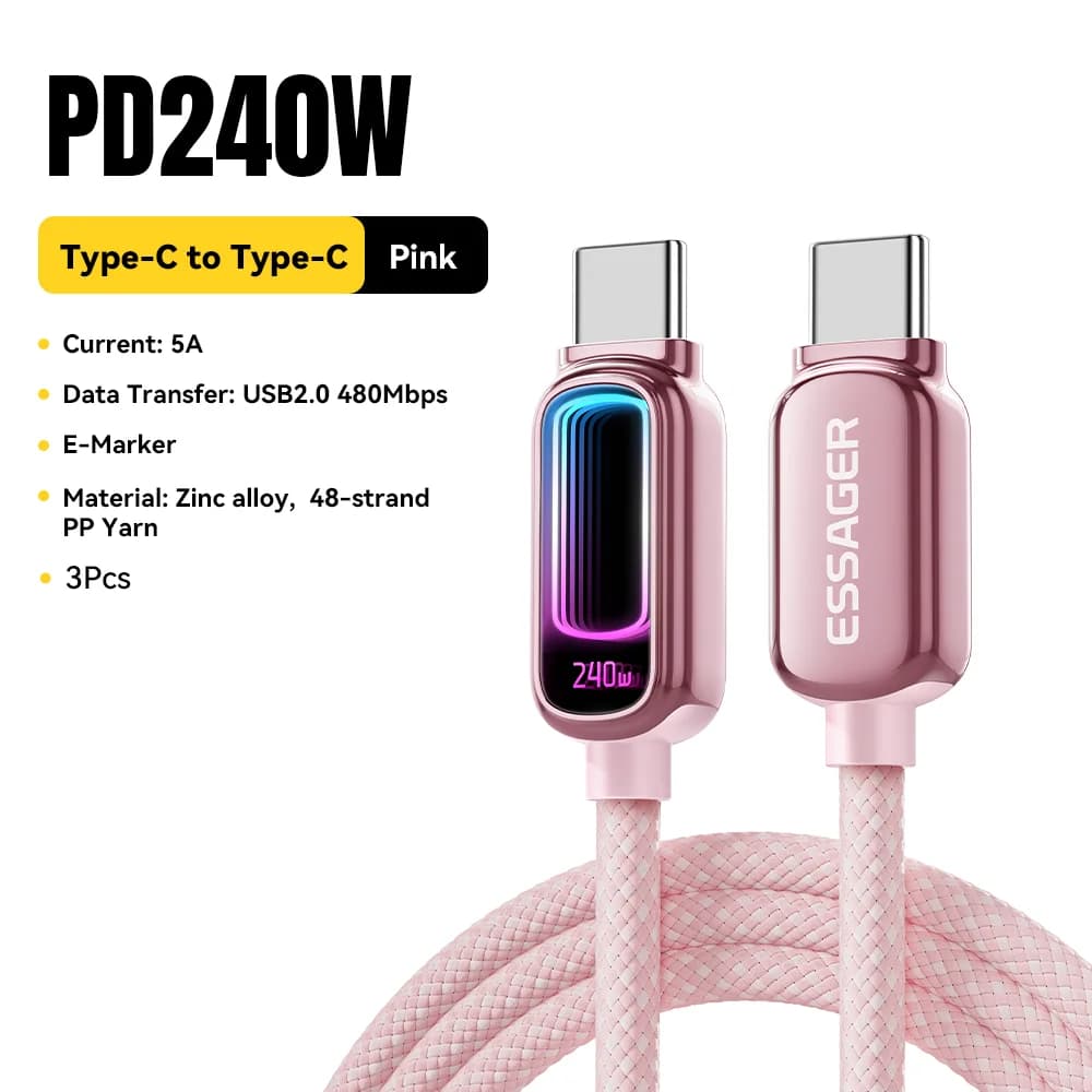 สาย USB-C to USB-C PD 3.1 กำลังไฟ 240W พร้อมชิป E-Marker