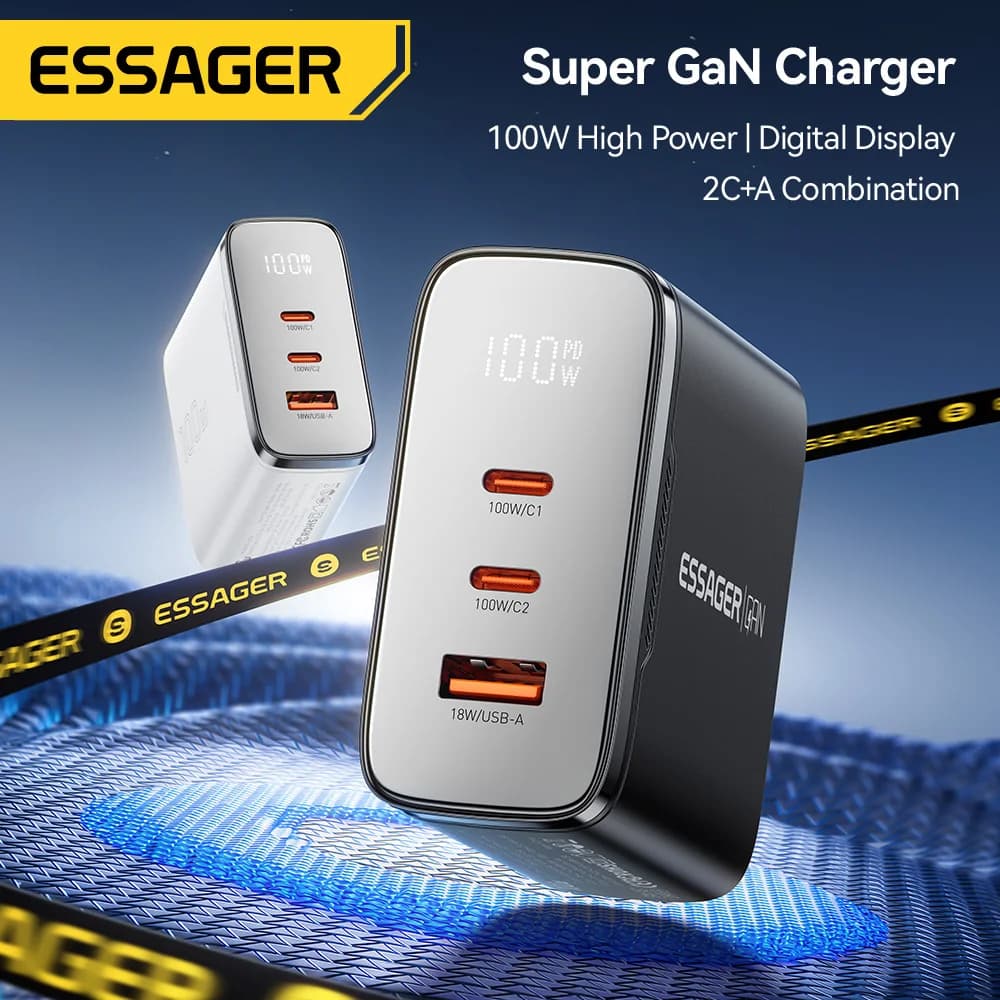หัวชาร์จ GaN USB-C 100W พร้อมจอแสดงผลดิจิทัล