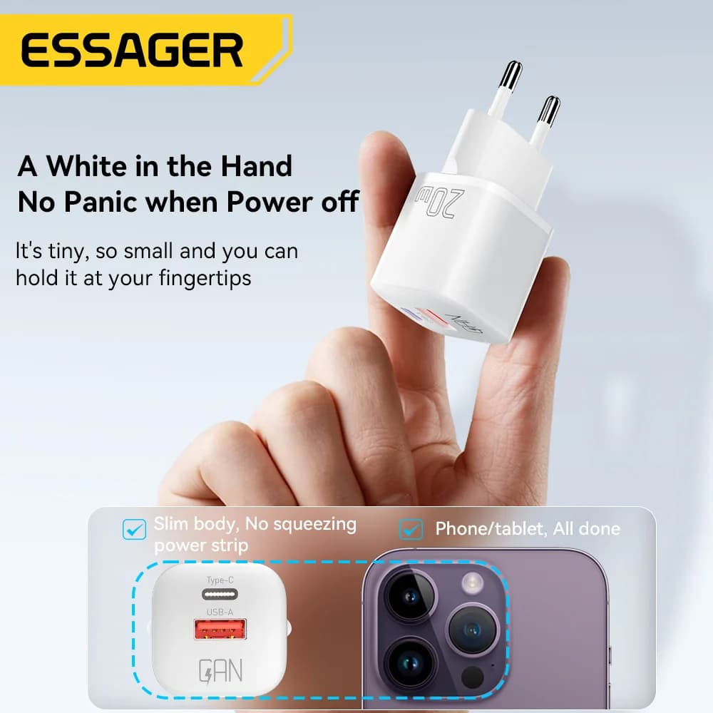 หัวชาร์จเร็ว GaN USB-C PD 20W