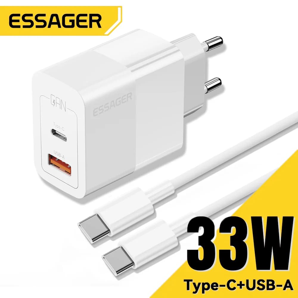 หัวชาร์จผนัง Mini USB-C สองช่อง 33W