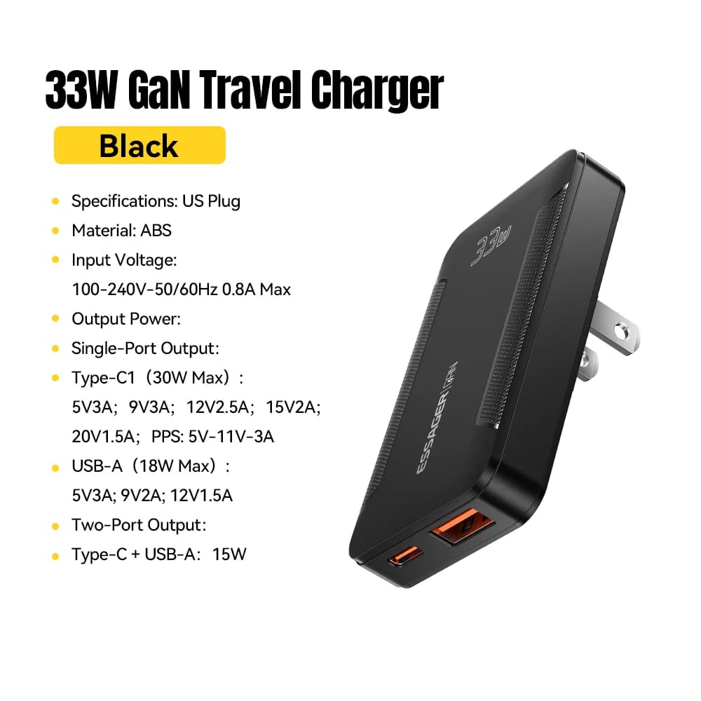 Adapter ชาร์จ GaN ขนาดบางพิเศษ 65W พร้อมเทคโนโลยี PD 3.0 สำหรับเดินทาง