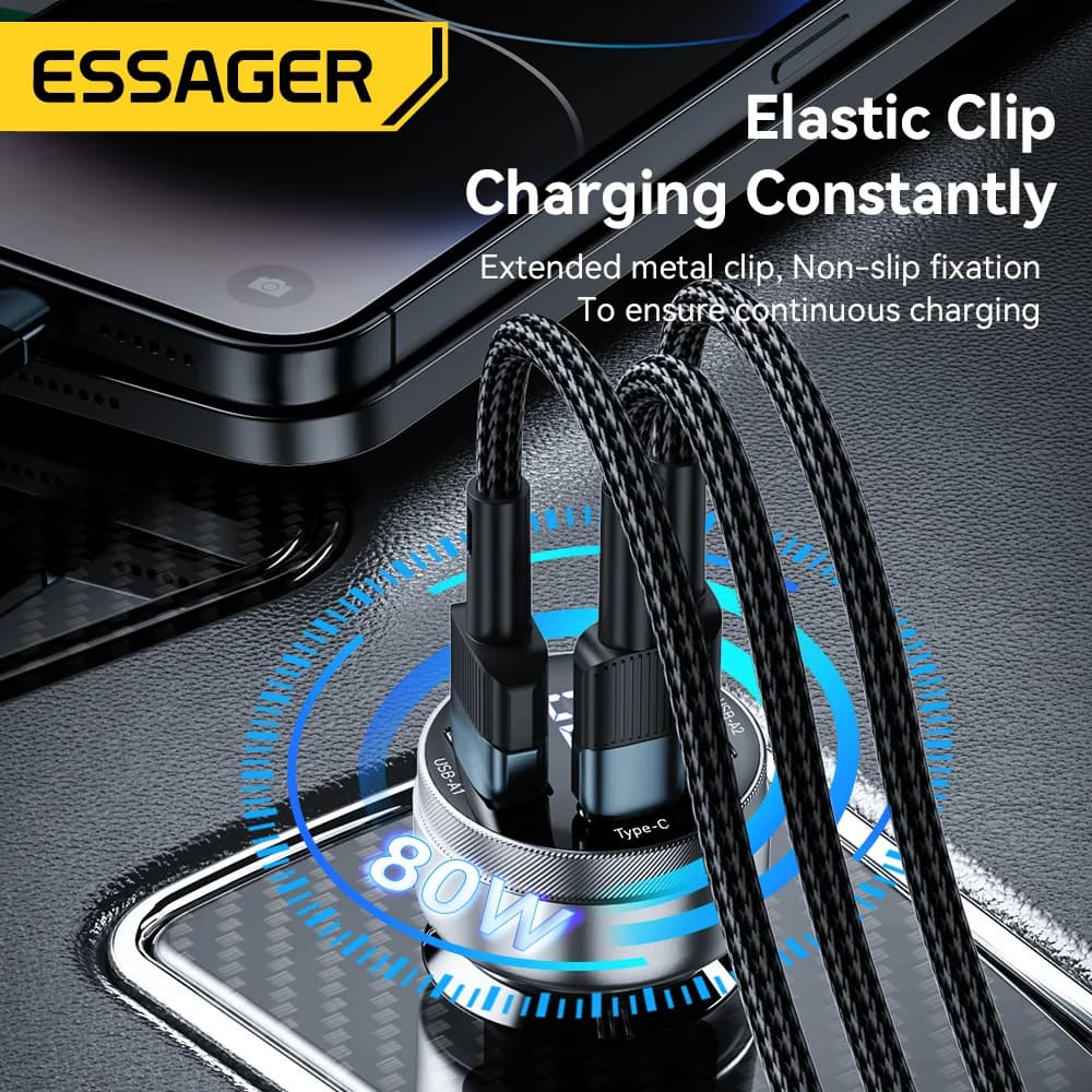 ที่ชาร์จรถยนต์ USB-C PDคู่ 80W