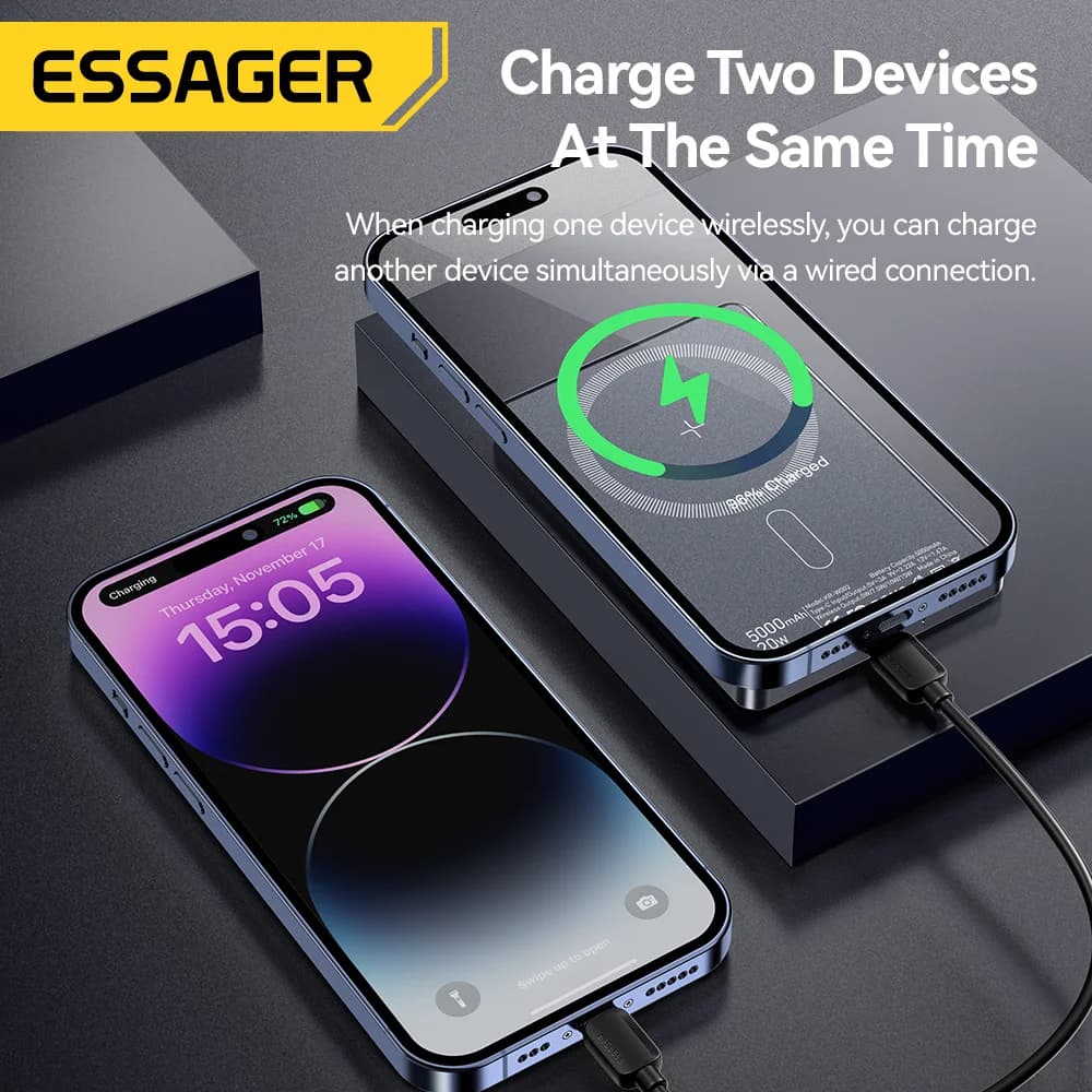 พาวเวอร์แบงค์ไร้สายแม่เหล็ก 5000mAh 20W