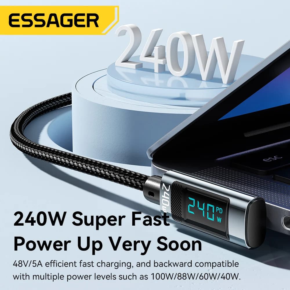 สาย USB-C to USB-C มุม 90 องศา 240W