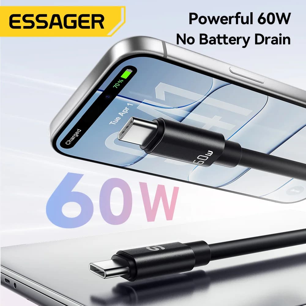 สาย USB-C to USB-C สั้นพร้อมสายคล้องคอ 60W