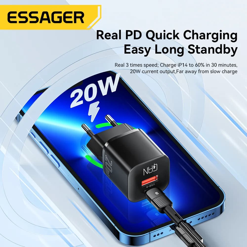 หัวชาร์จเร็ว GaN USB-C PD 20W