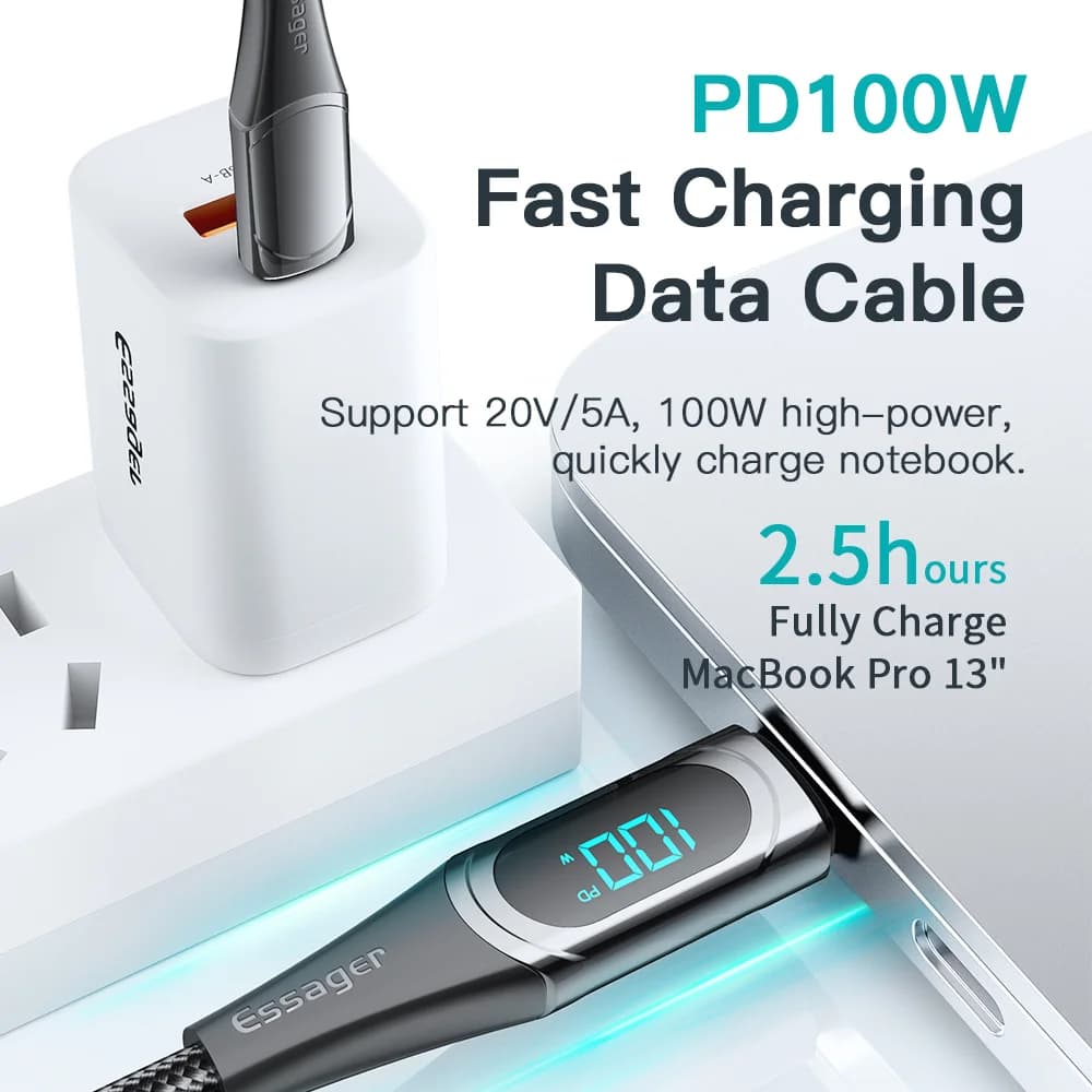 สาย USB-C to USB-C กำลังไฟ 100W ยาว 2M