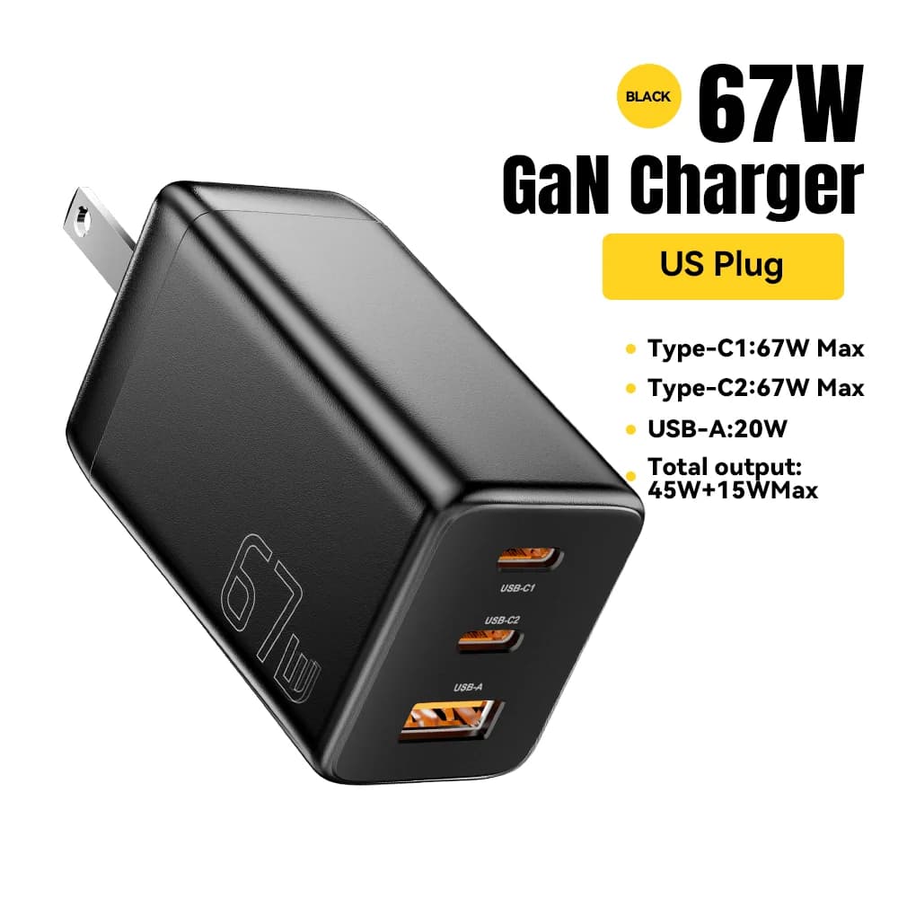 อะแดปเตอร์ชาร์จเร็ว GaN USB Type-C 67W รองรับ PPS