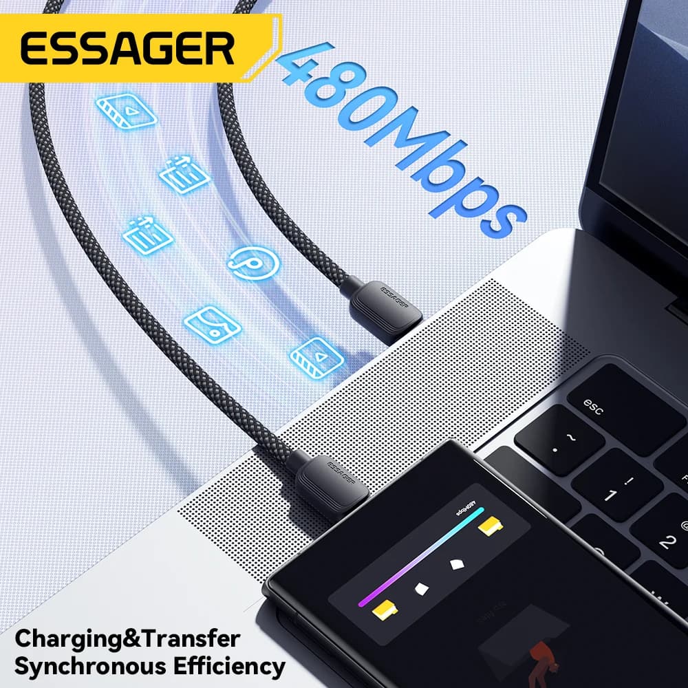 สาย USB-C to USB-C 100W, 5A PD ชาร์จเร็ว