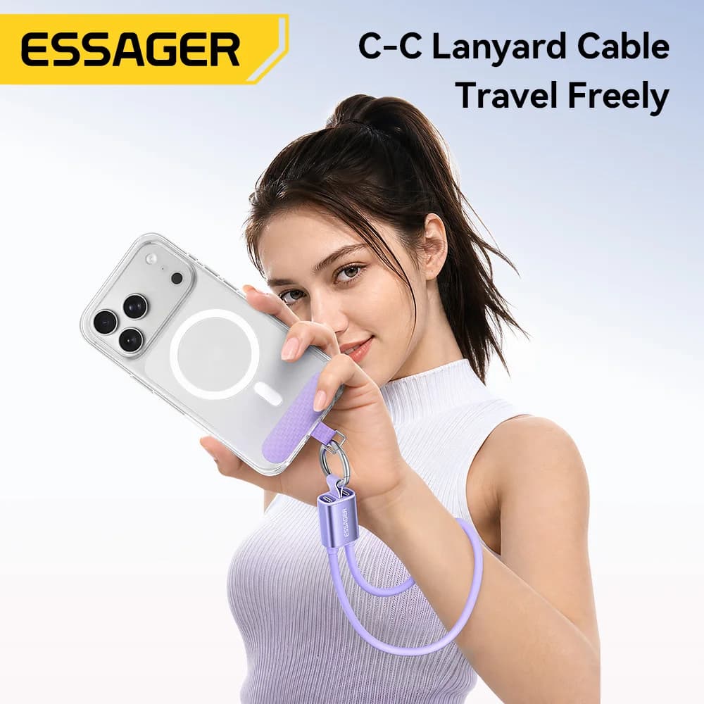 สาย USB-C to USB-C สั้นพร้อมสายคล้องคอ 60W