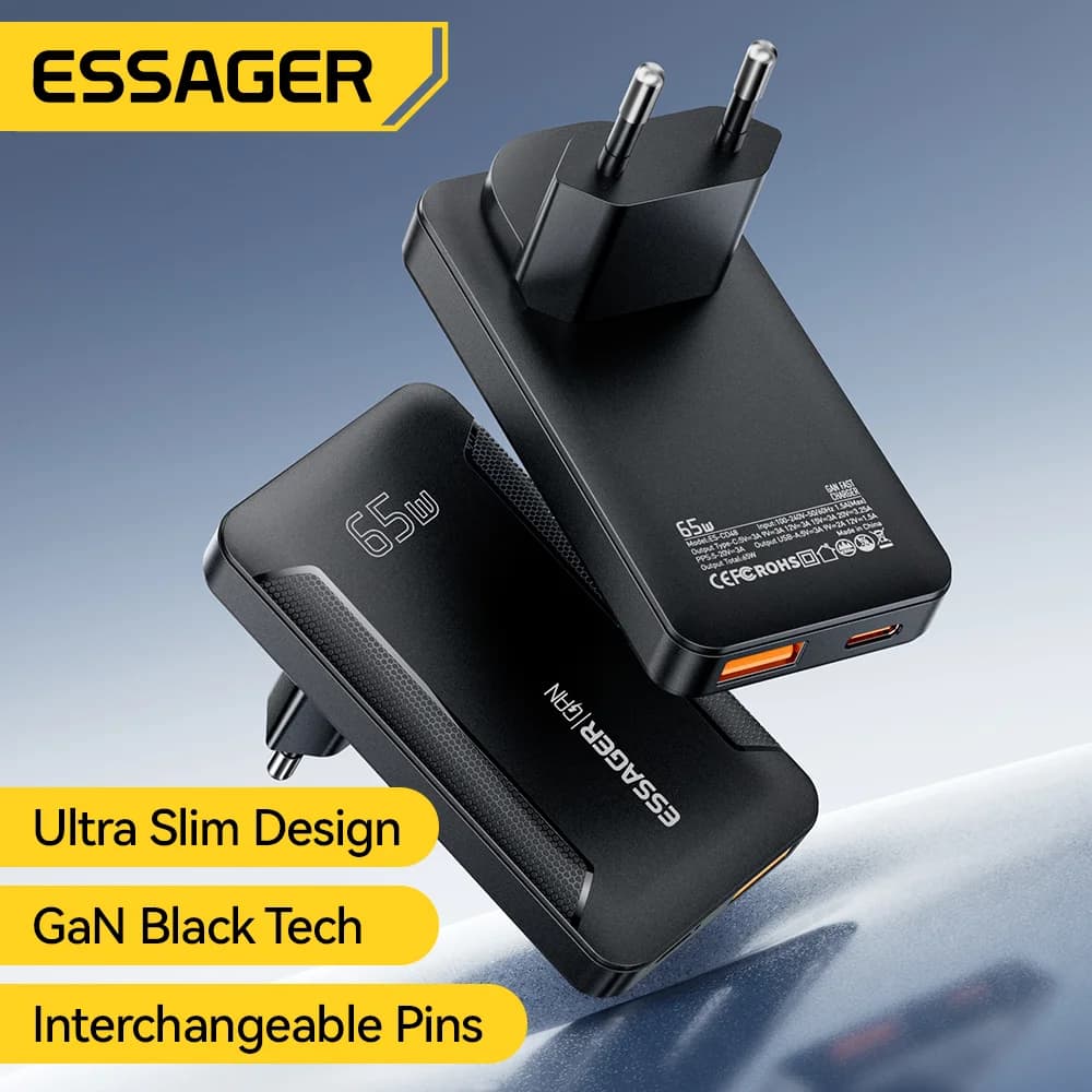 Adapter ชาร์จ GaN ขนาดบางพิเศษ 65W พร้อมเทคโนโลยี PD 3.0 สำหรับเดินทาง