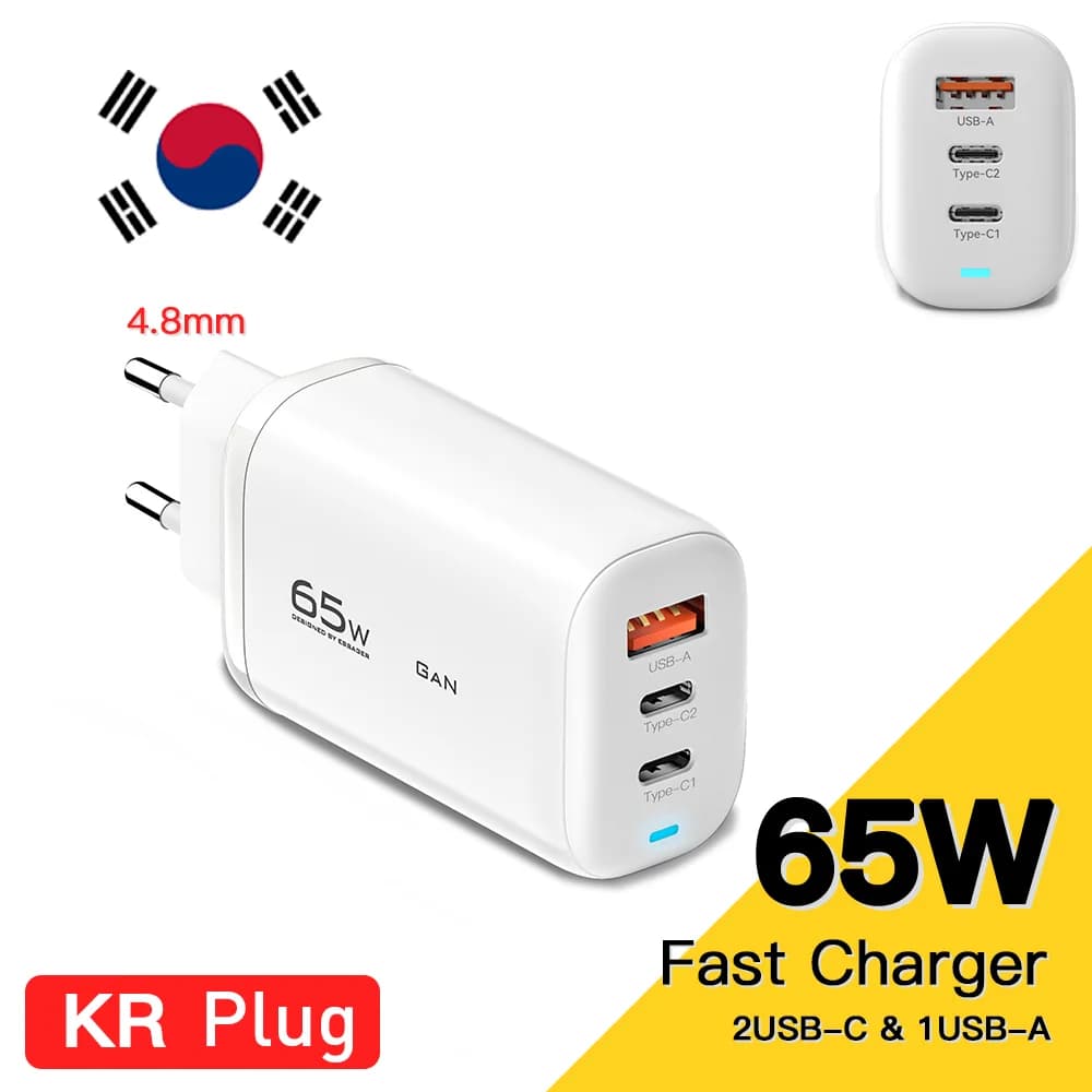 อะแดปเตอร์ชาร์จแล็ปท็อป GaN USB-C 65W รองรับ PPS
