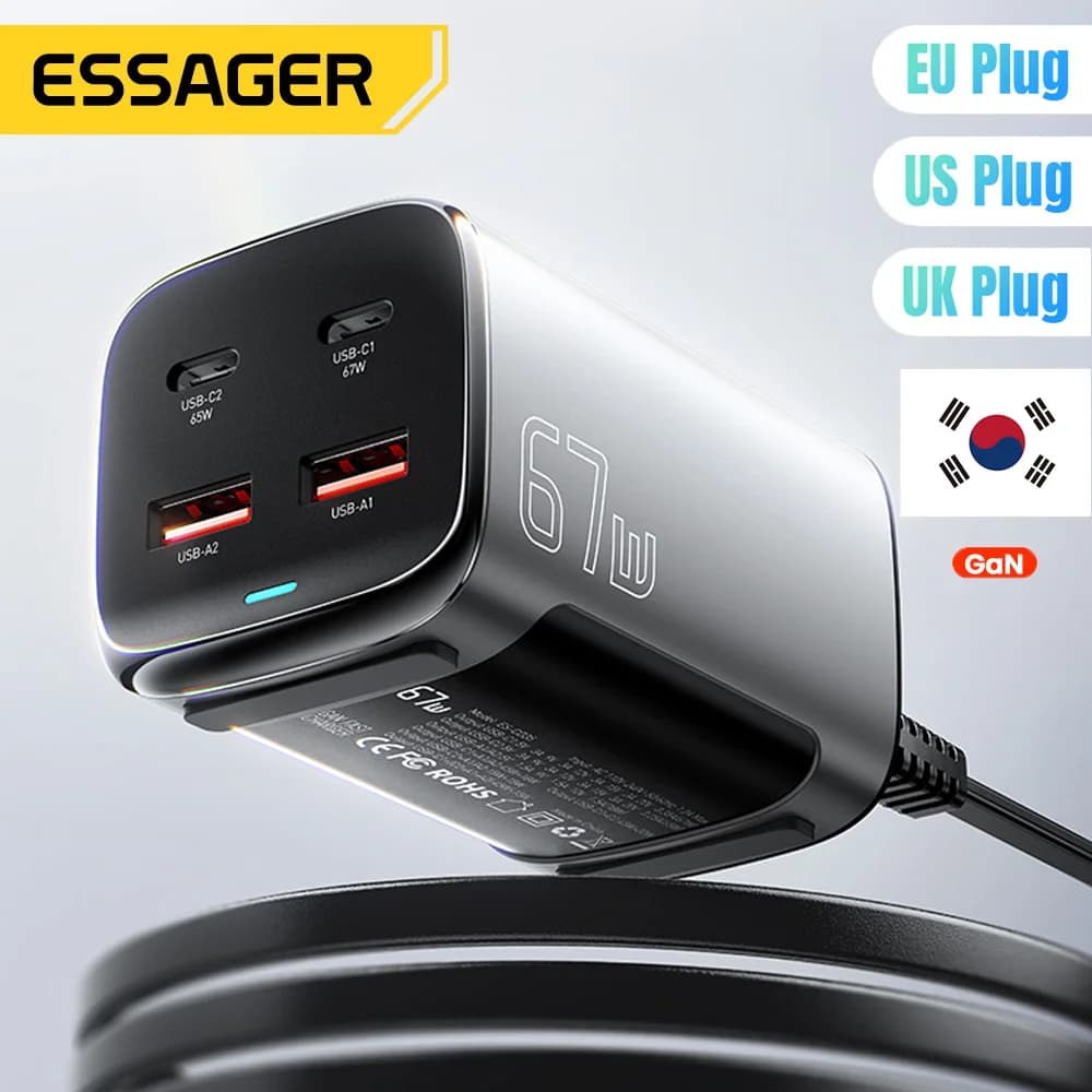 หัวชาร์จ GaN USB-C แบบตั้งโต๊ะ 67W