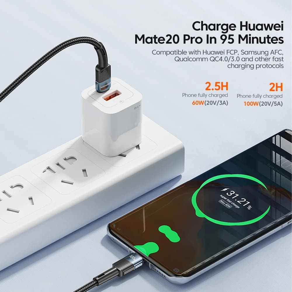 สายชาร์จ USB-C to USB-C แบบเร็ว 100W ยาว 3 เมตร