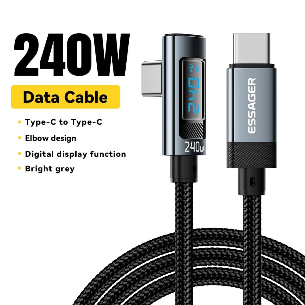 สาย USB-C to USB-C มุม 90 องศา 240W